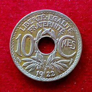 France 10 Centimes 1922 Coin