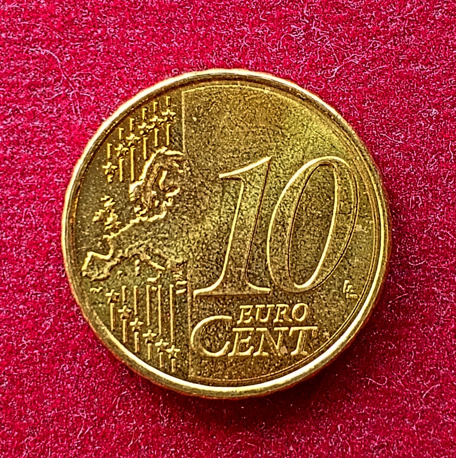 France 10 Euro Cents 2nd map 2007 Coin