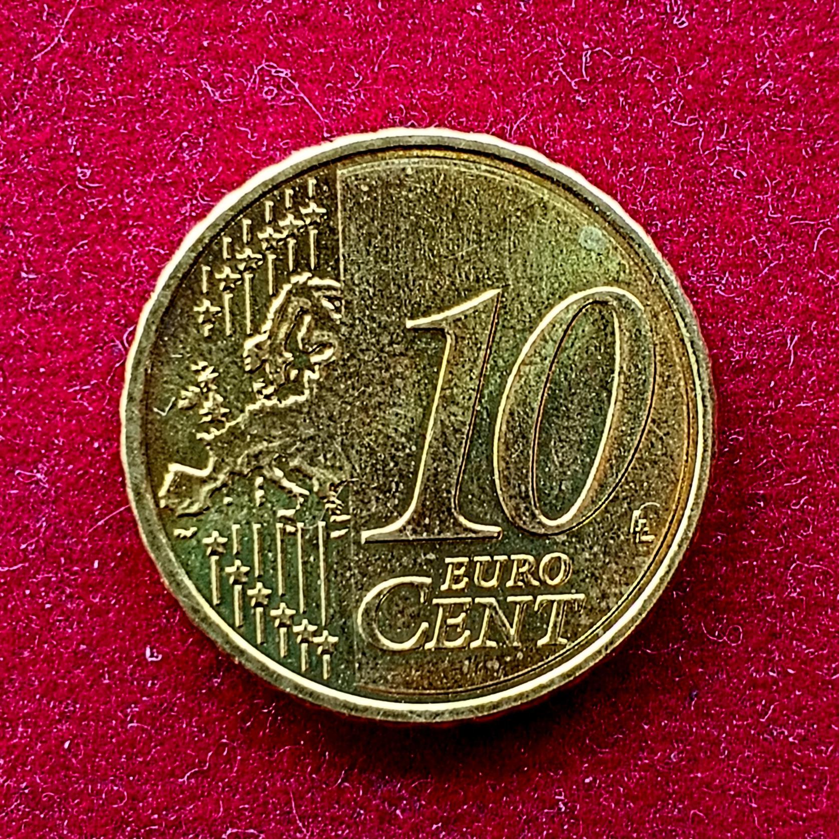 France 10 Euro Cents 2nd map 2007 Coin