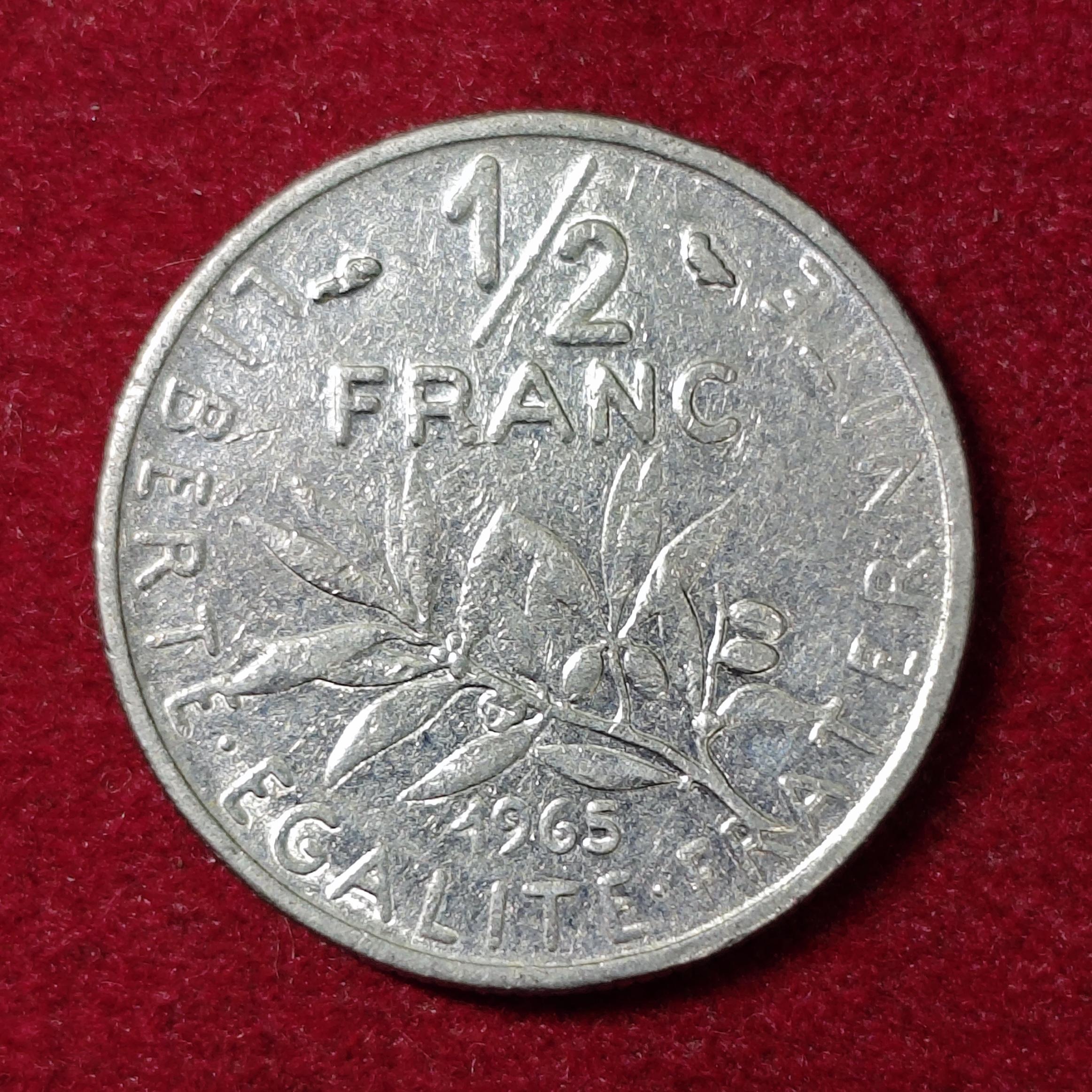 France 1/2 Franc signature "O. Roty" 1965 Coin