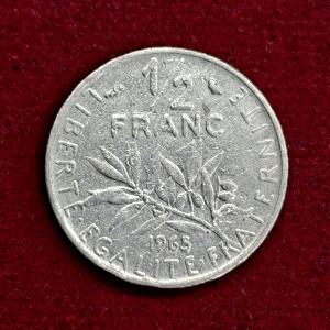France 1/2 Franc signature "O. Roty" 1965 Coin