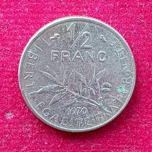 France 1/2 Franc signature "O. Roty" 1970 Coin