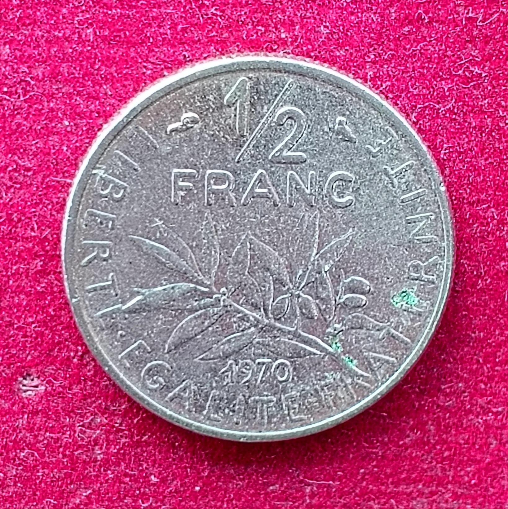 France 1/2 Franc signature "O. Roty" 1970 Coin