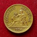 France 2 Francs Chambers of Commerce 1924 Coin