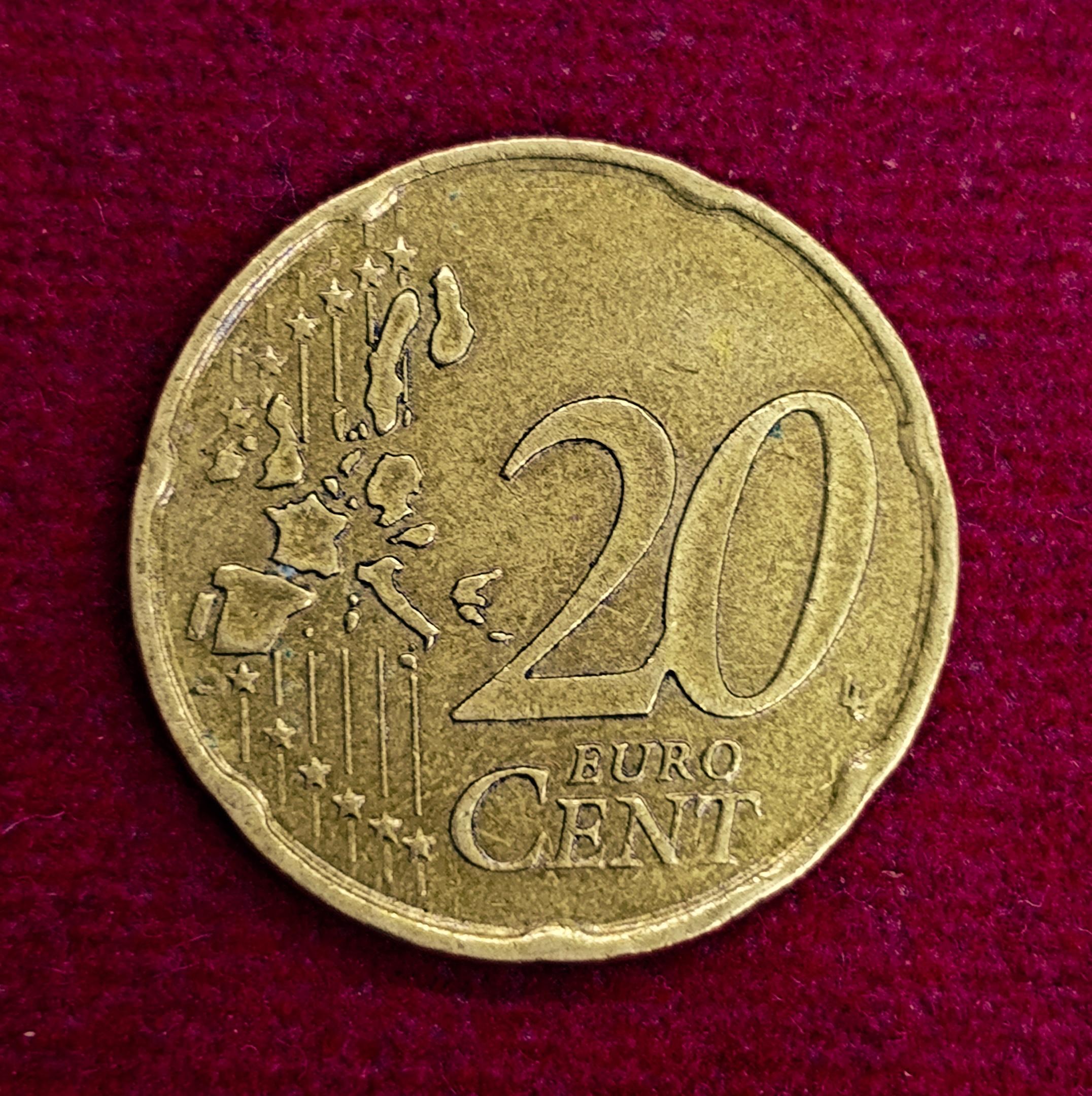 France 20 Euro Cent 1st map 2001 Coin
