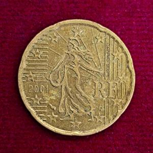 France 20 Euro Cent 1st map 2001 Coin