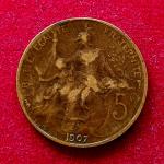 France 5 Centimes 1907 Coin