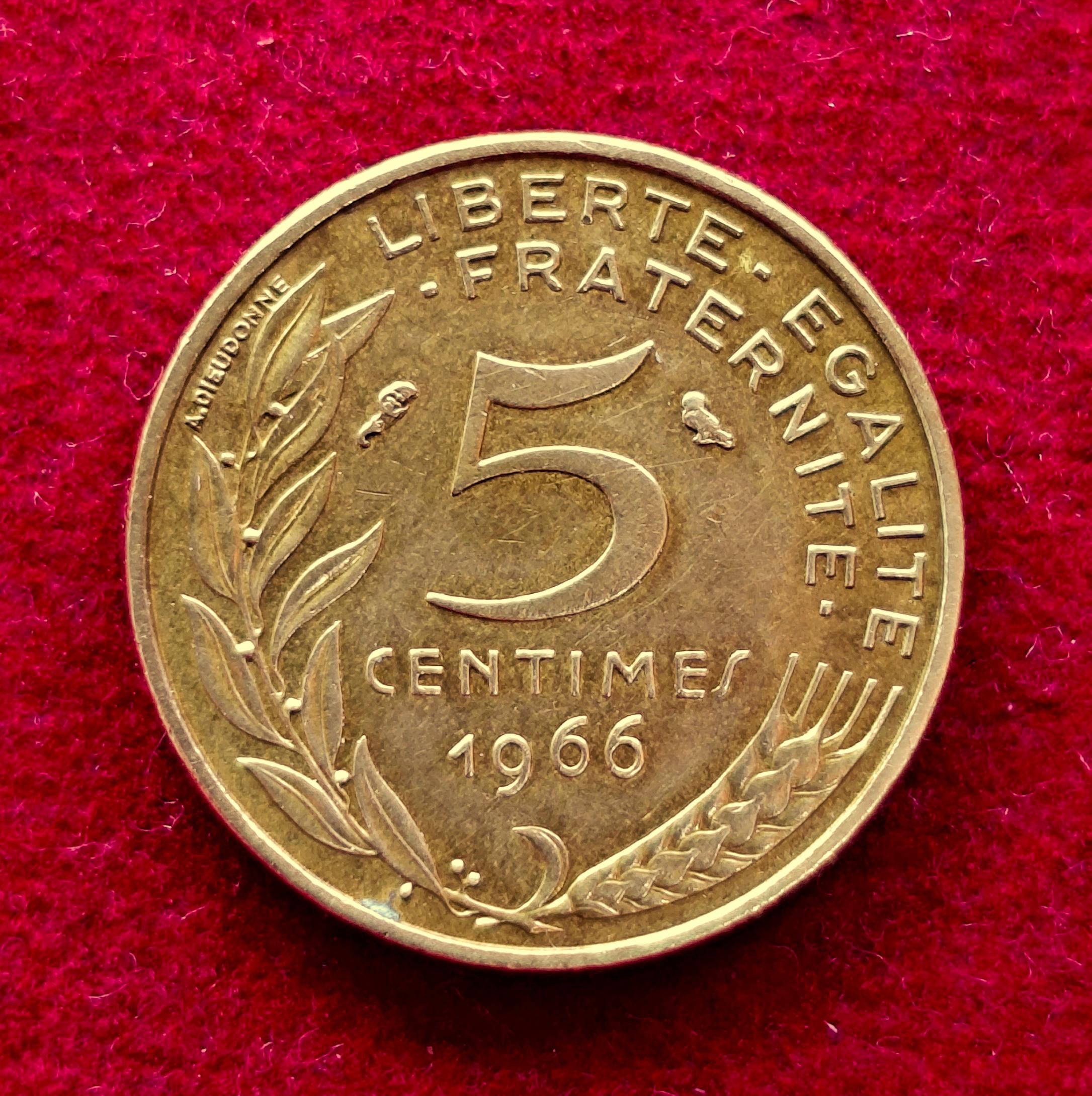 France 5 Centimes 1966 Coin