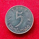 France 5 Centimes 5th republic 1962 Coin