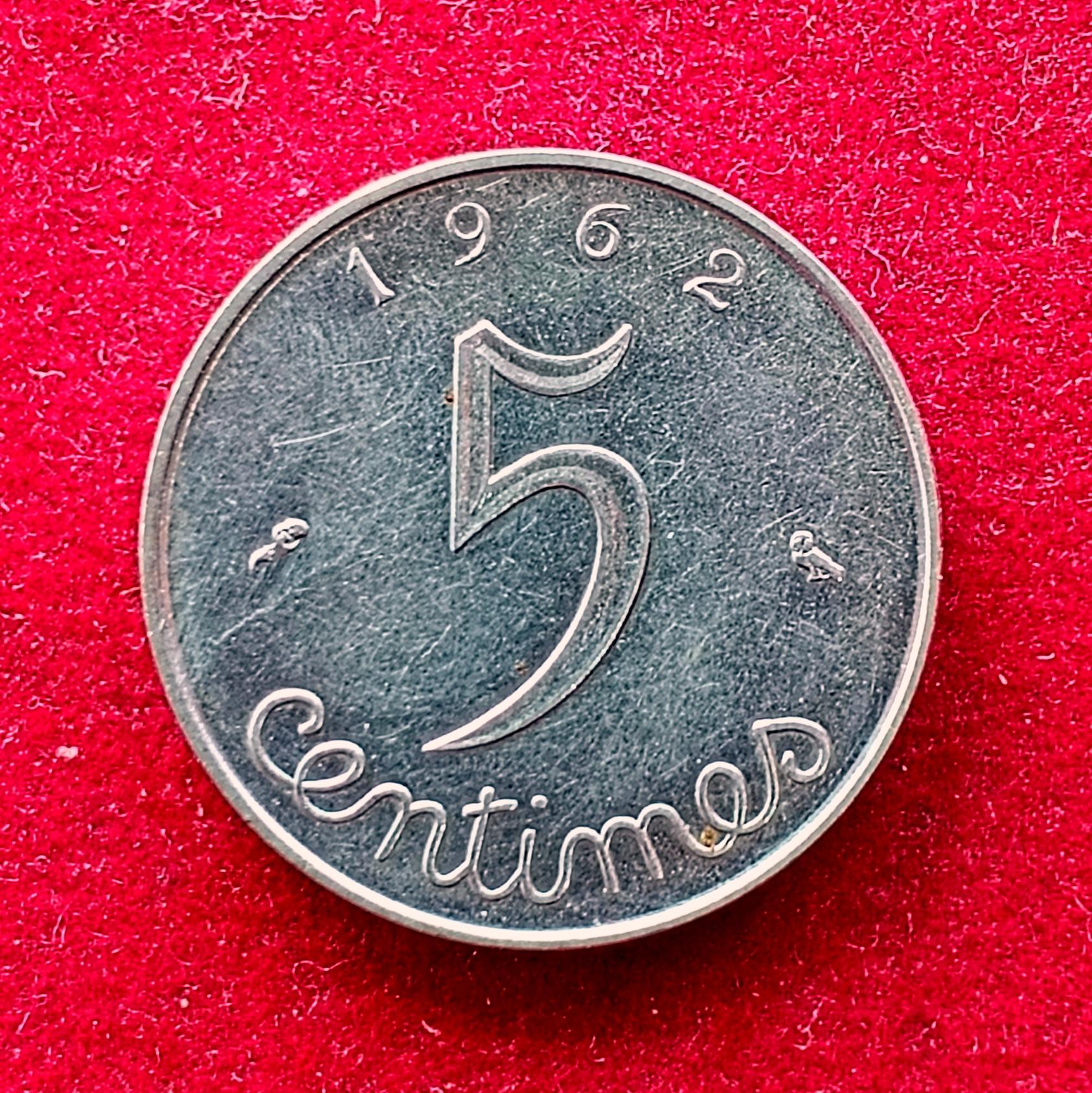 France 5 Centimes 5th republic 1962 Coin