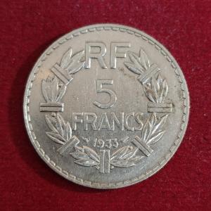 France 5 Francs 1933 Coin