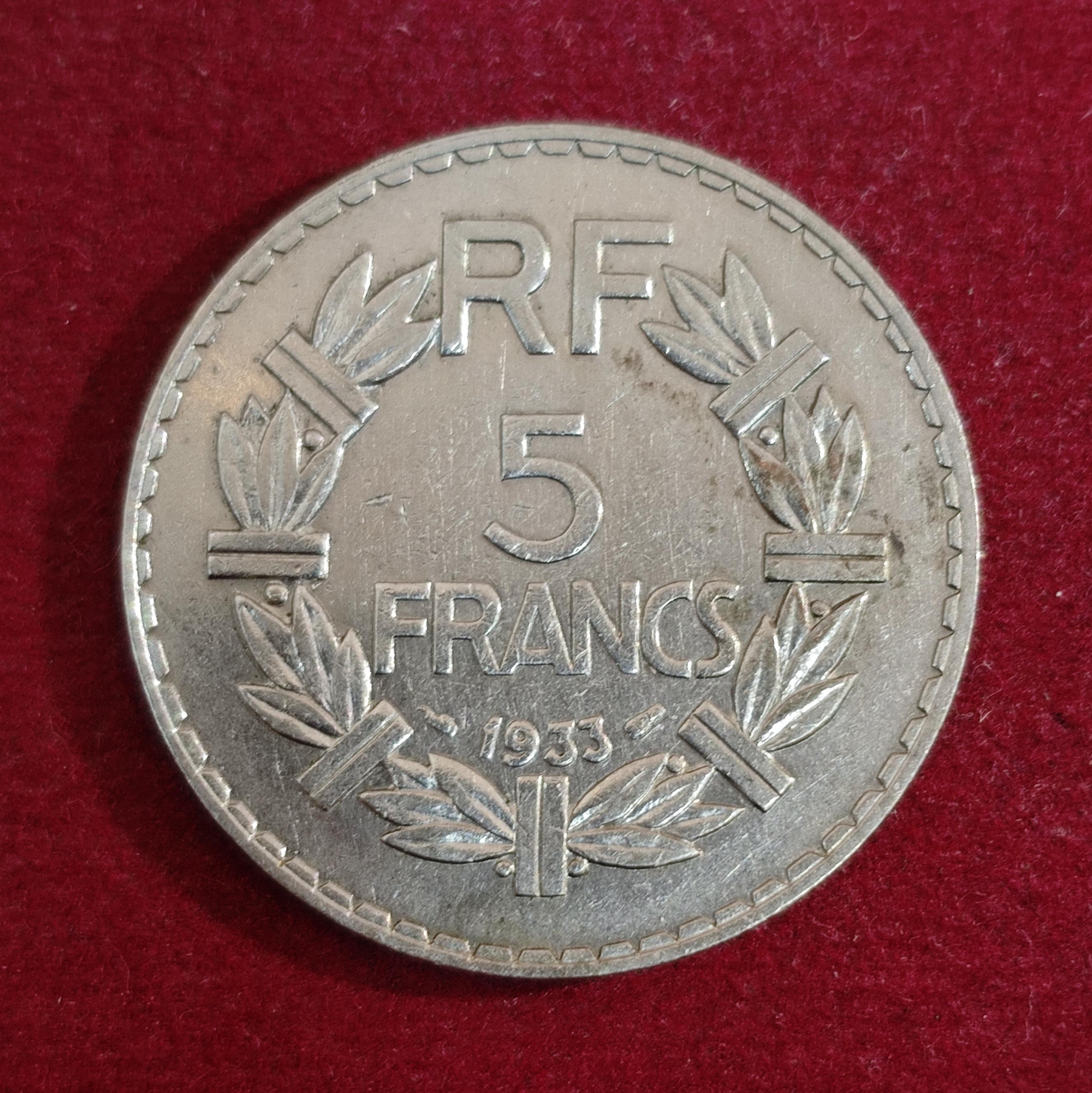 France 5 Francs 1933 Coin