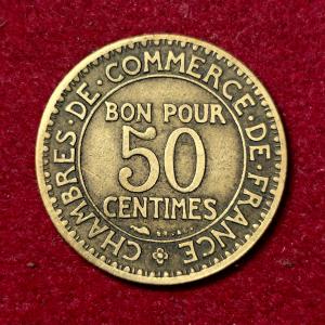 France 50 Centimes Chambers of Commerce 1923 Coin