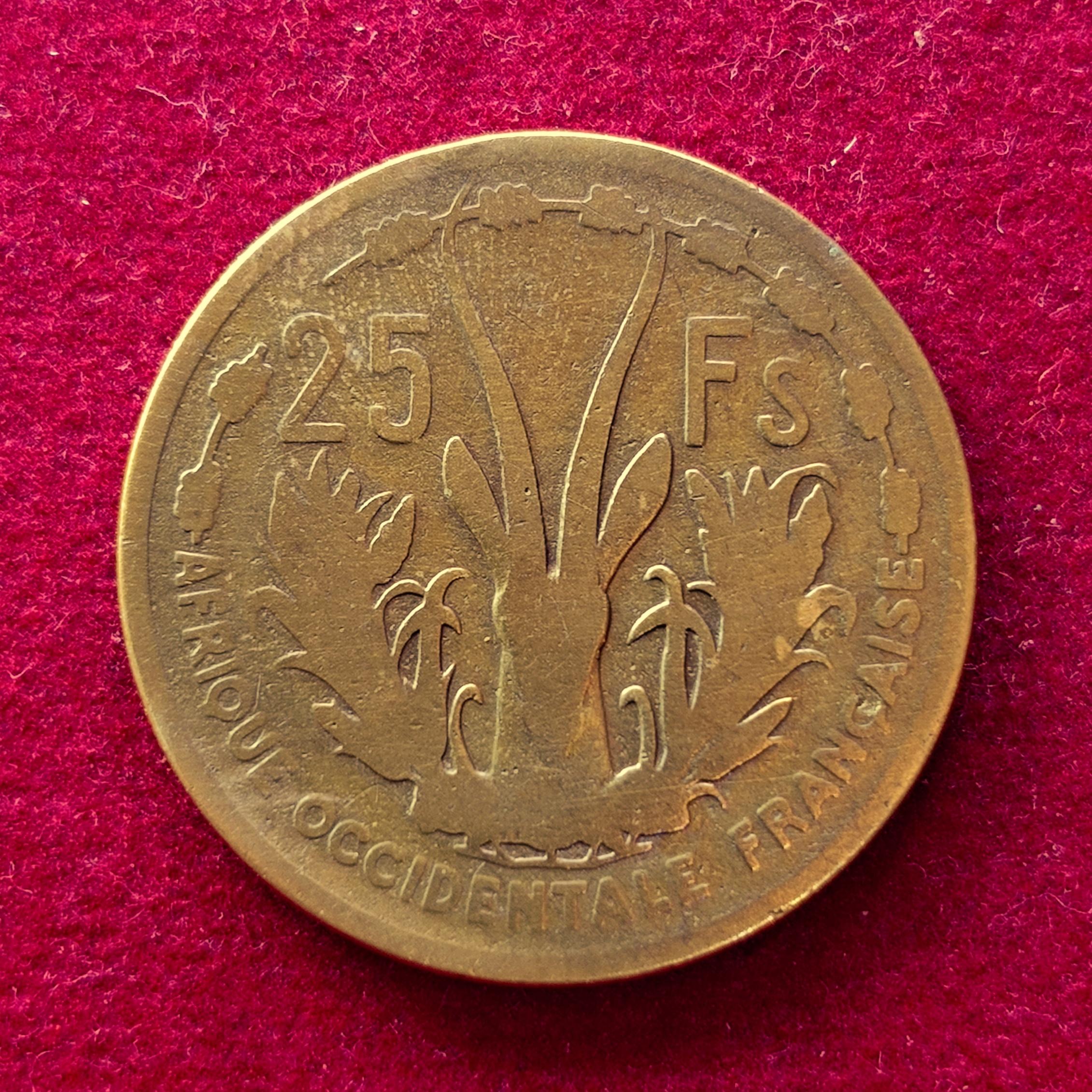 French West Africa 25 Francs 1956 Coin