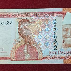 Gambia 5 Dalasis  2015 Banknote