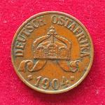 German East Africa 1 Heller - Wilhelm II 1904 Coin