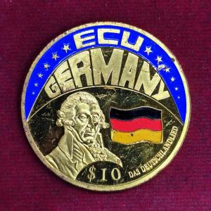 Germany ECU $10 Commemorative Medallion – Liberia Republic Reverse Design Collectible Coin 2001 (40mm)