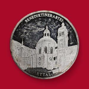 Germany Ettal Abbey Benedictine Monastery Bavaria “Schones Bayern” Coat of Arms Commemorative Medallion (40mm)