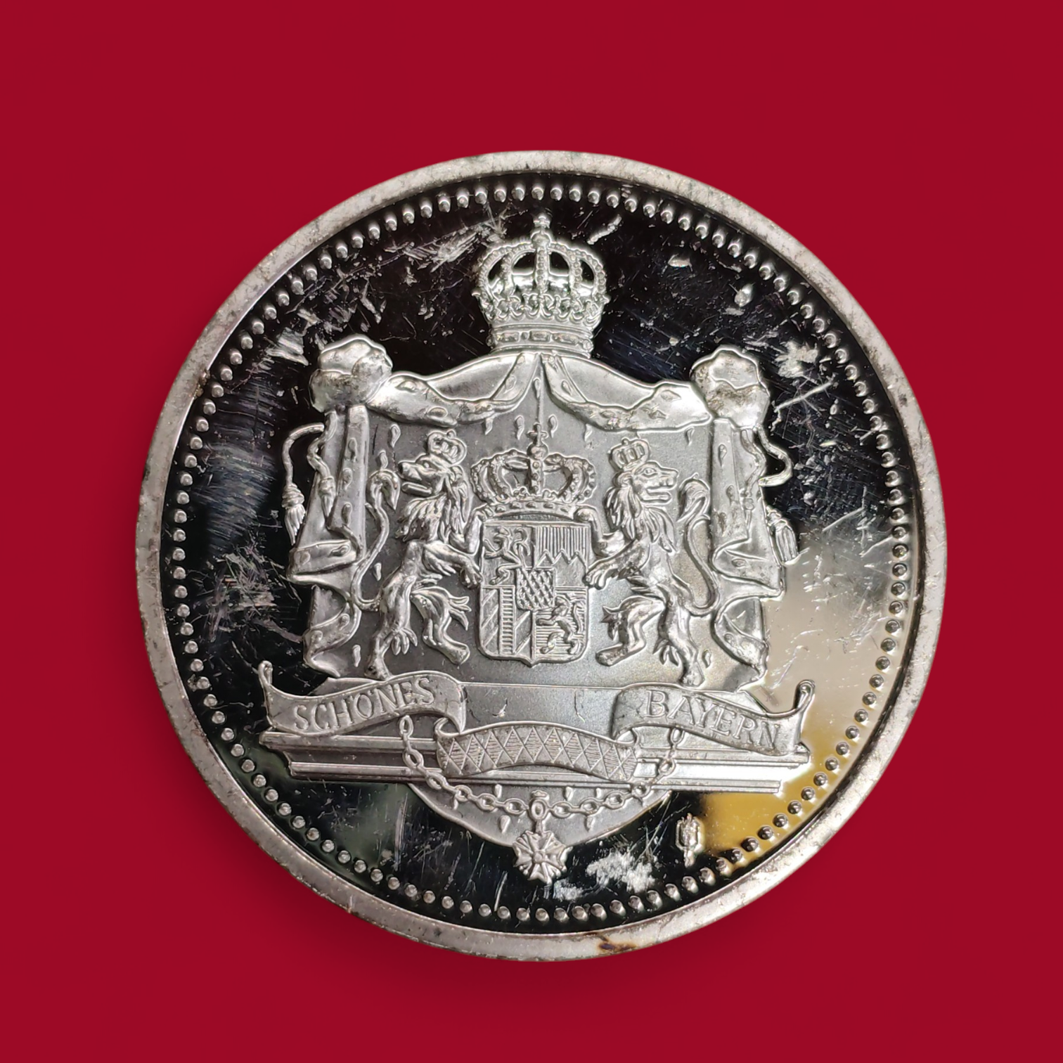 Germany Ettal Abbey Benedictine Monastery Bavaria “Schones Bayern” Coat of Arms Commemorative Medallion (40mm)