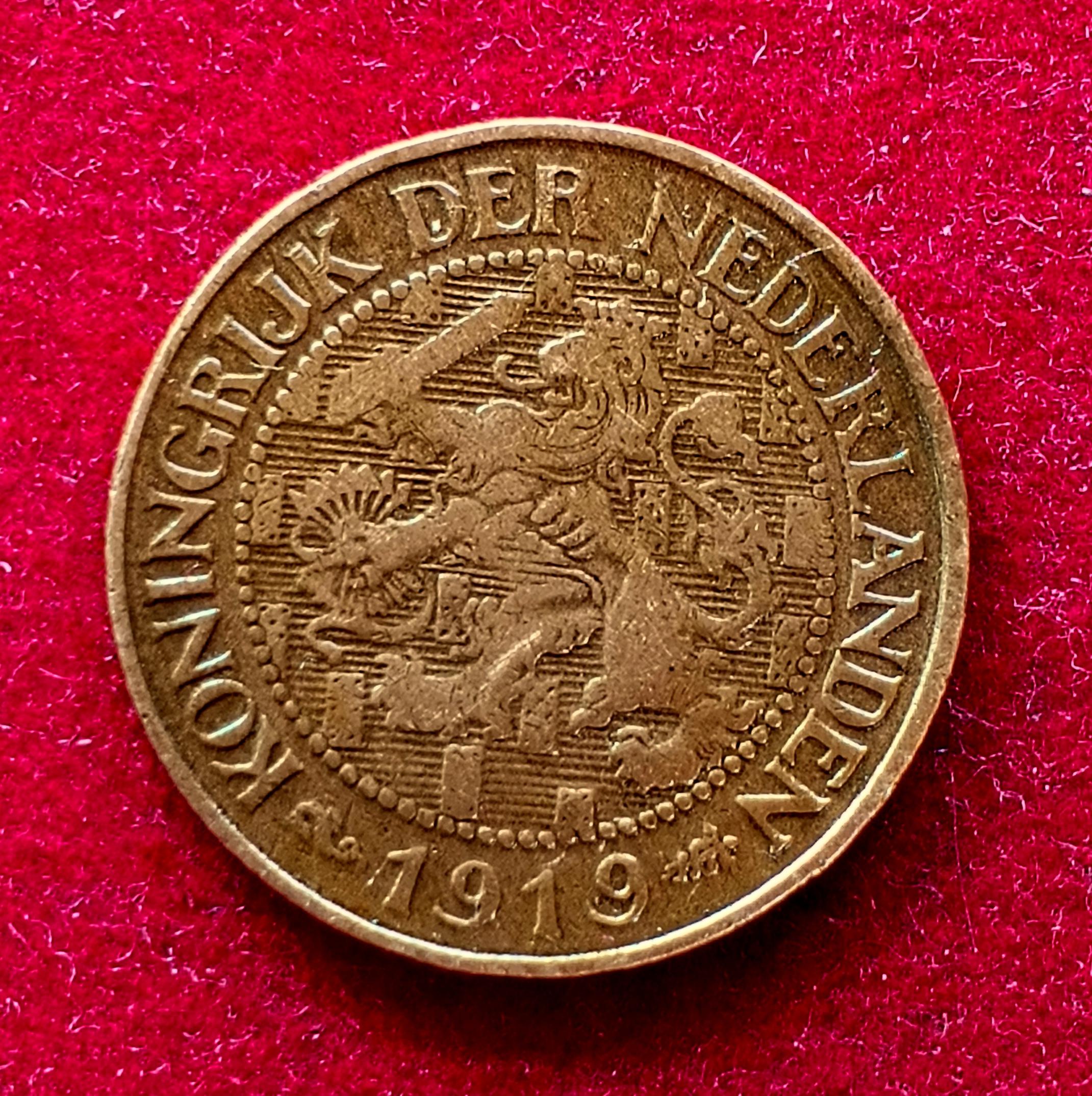 Netherlands 1 Cent Wilhelmina 1919 Coin