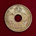 East Africa 5 Cents George VI 1943 Coin
