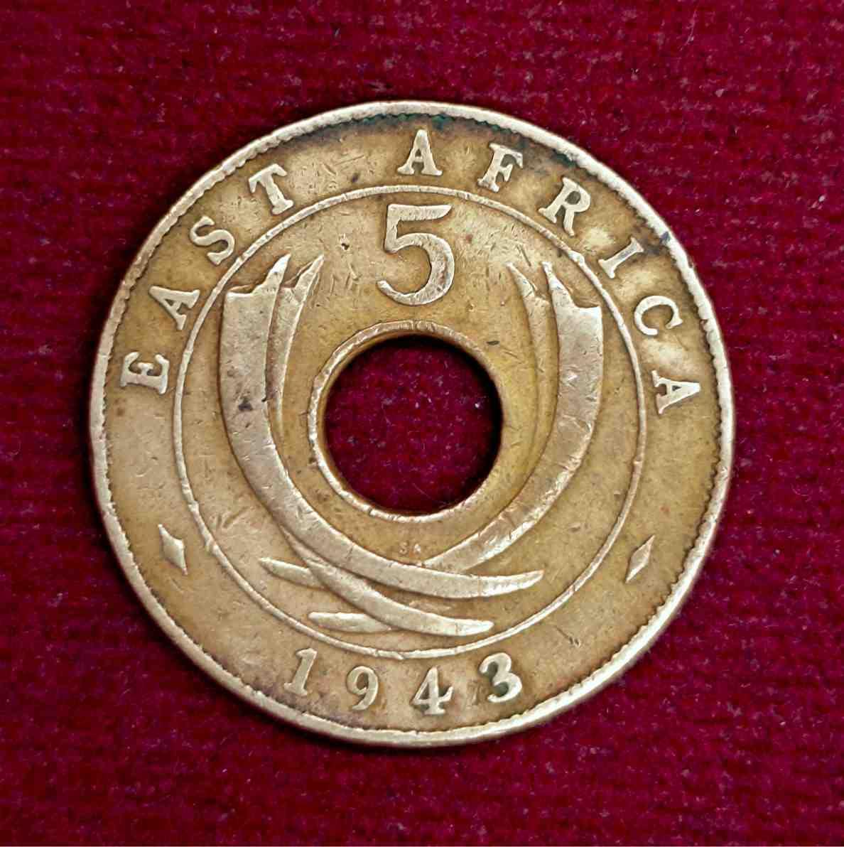 East Africa 5 Cents George VI 1943 Coin
