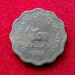India 1 Anna 1950 Mumbai Mint Coin