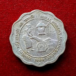 India 10 Paise Rural Women's Advancement 1980 Commemorative Coin (Hyderabad Mint)