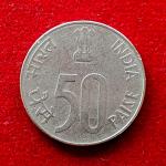 India 50 Paise 50th Year of Independence 1997 Commemorative Coin (Noida Mint)