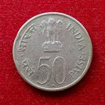 India 50 Paise Jawaharlal Nehru - English legend 1964 Commemorative Coin (Mumbai Mint)