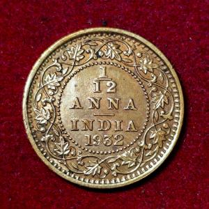 India - British 1⁄12 Anna - George V 1932 Coin