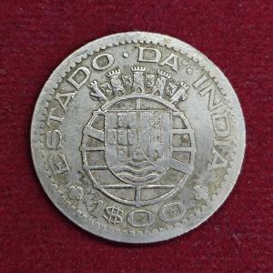 India Portuguese 1 Escudo 1958 Coin