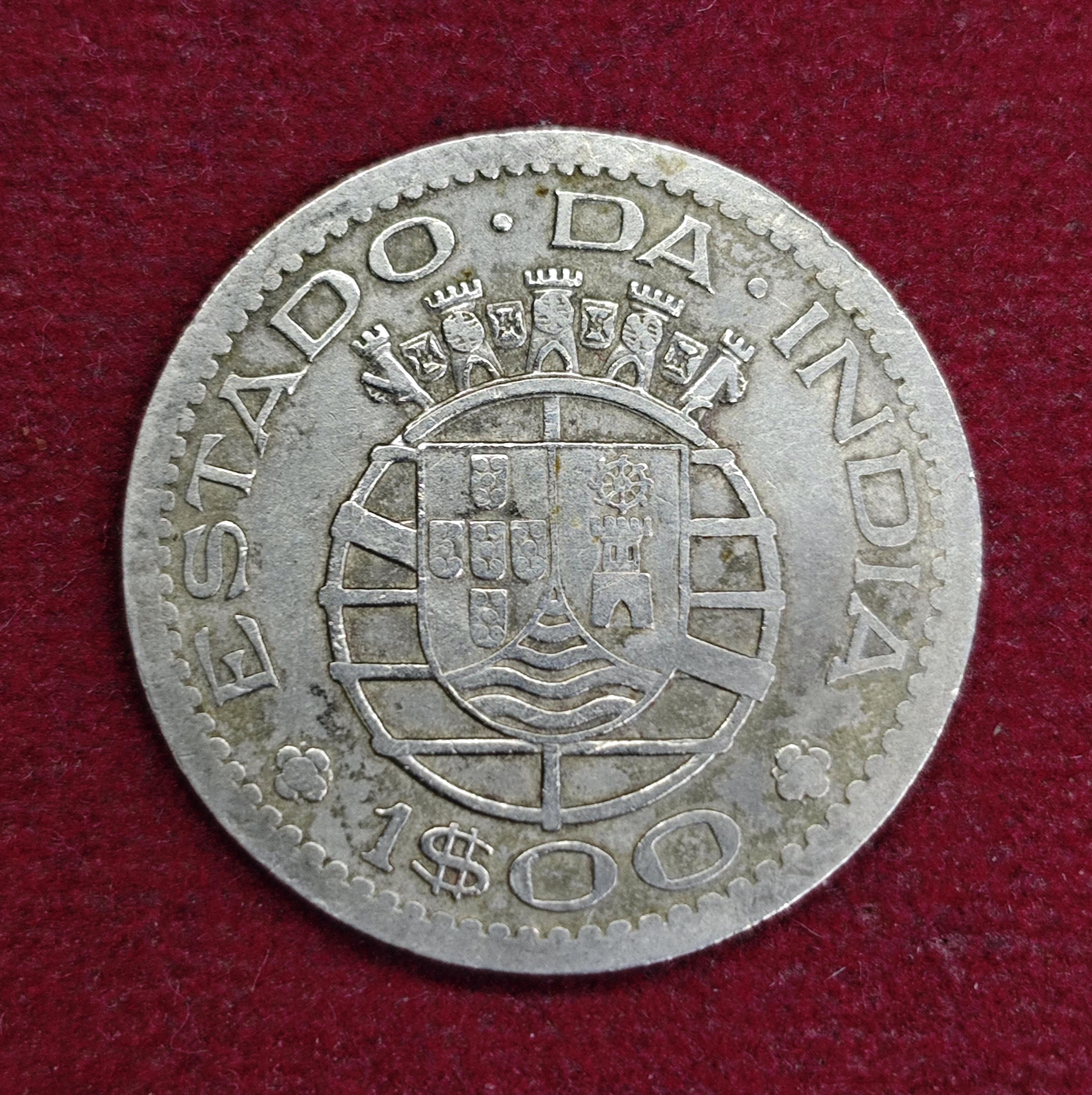 India Portuguese 1 Escudo 1958 Coin