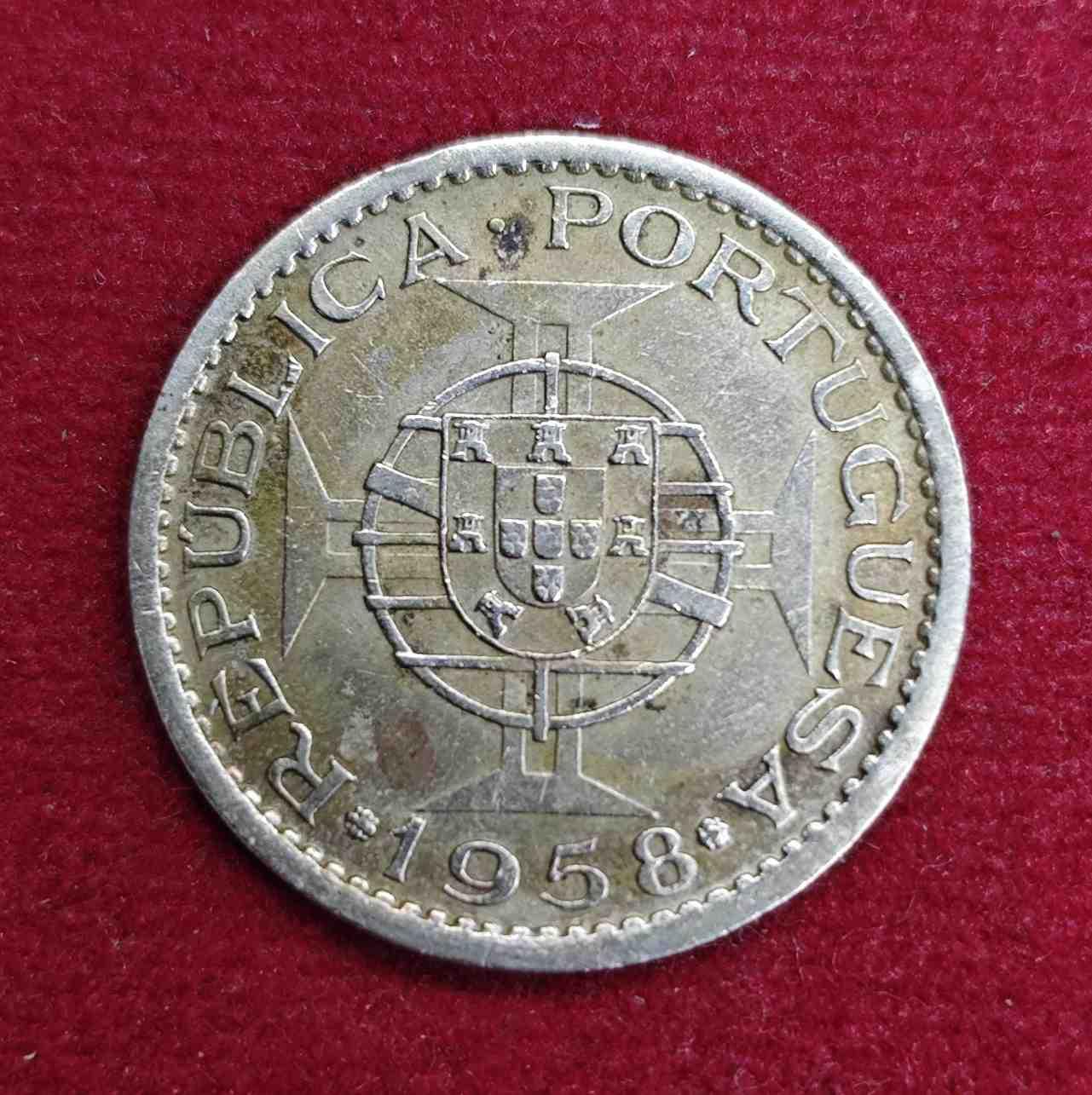 India Portuguese 1 Escudo 1958 Coin