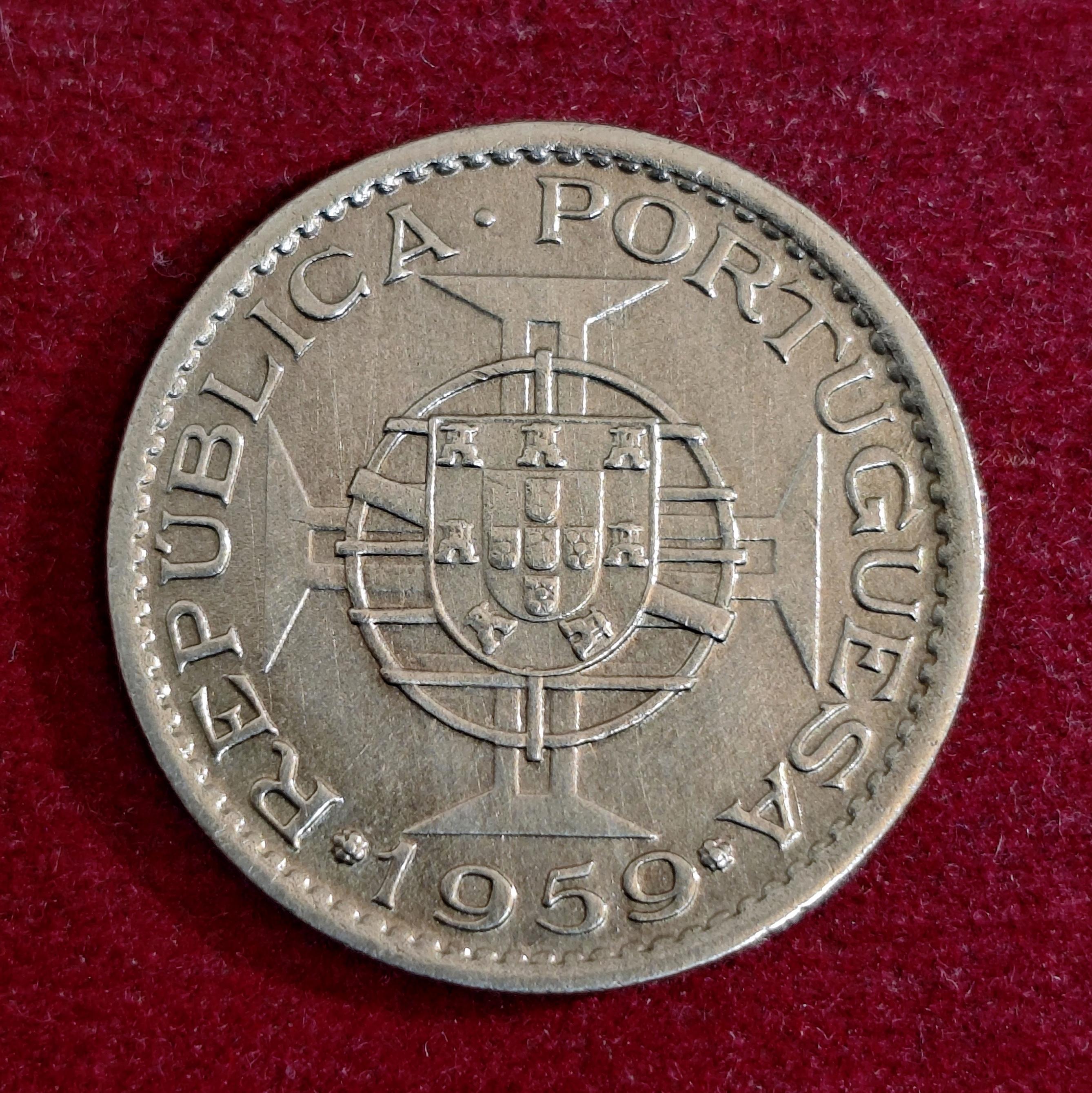 India Portuguese 1 Escudo 1959 Coin