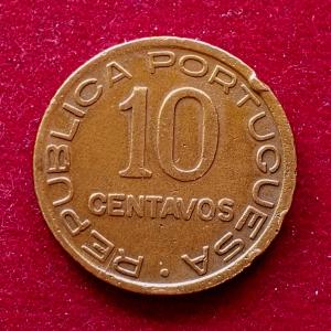 India Portuguese 10 Centavos 1942 Coin
