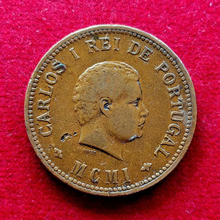 India Portuguese 1/2 Tanga Carlos I Lisboa mint 1903 Coin