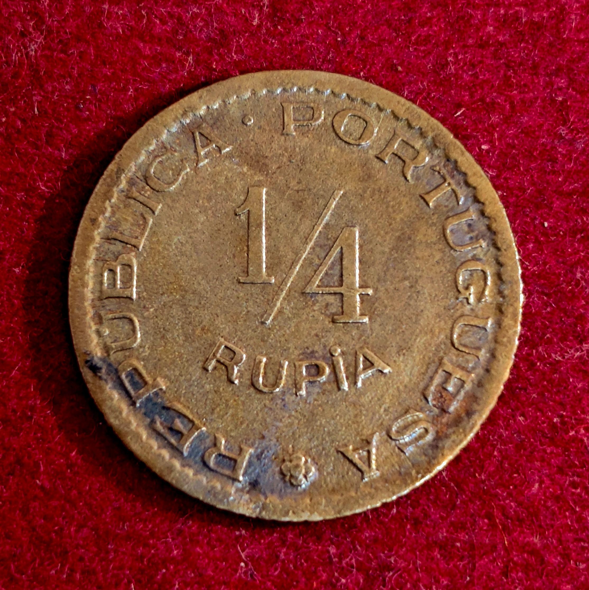 India – Portuguese 1/4 Rupia 1952 Coin