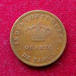India Portuguese 1/8 Tanga Coin Luiz I 1886 Coin