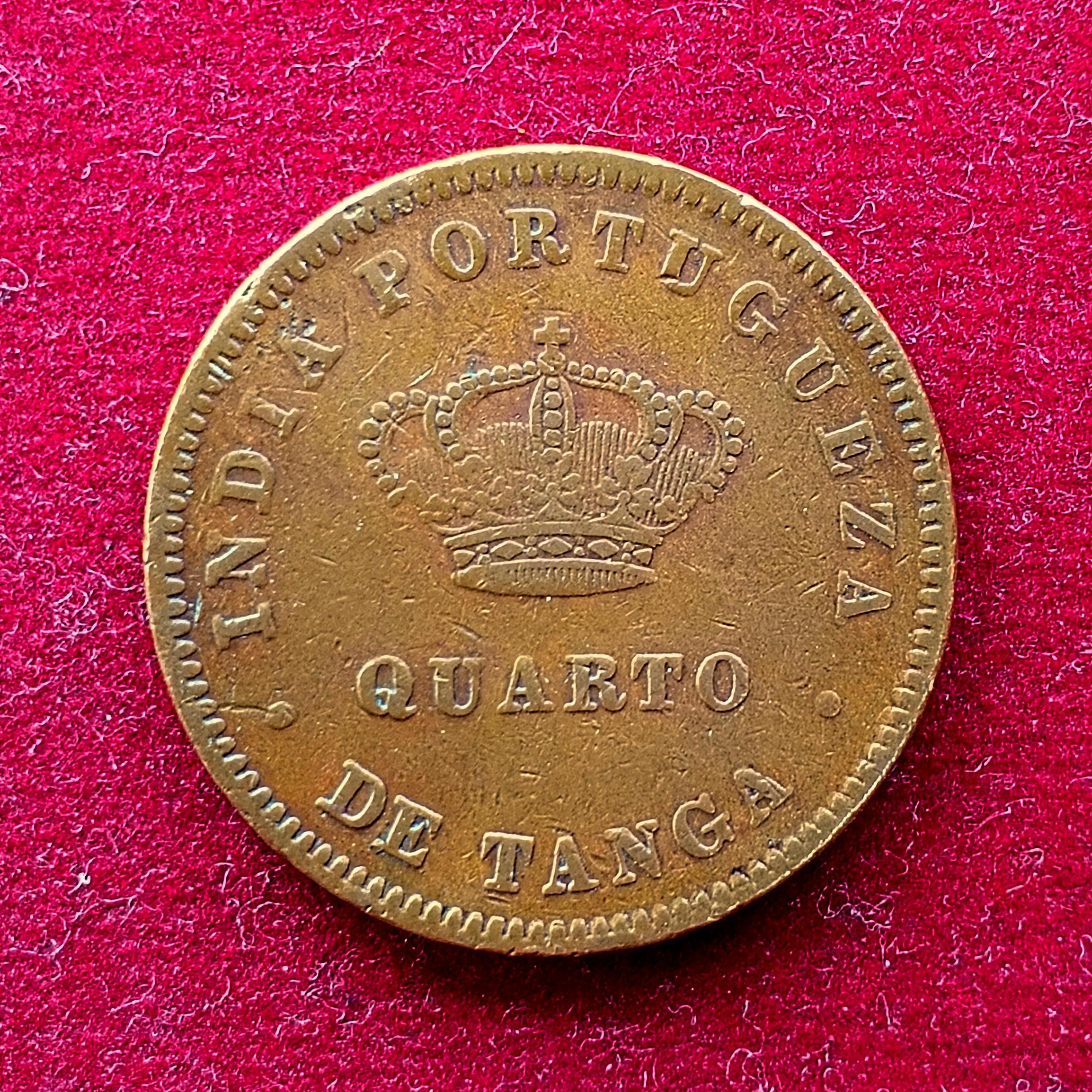 India Portuguese 1/8 Tanga Coin Luiz I 1886 Coin
