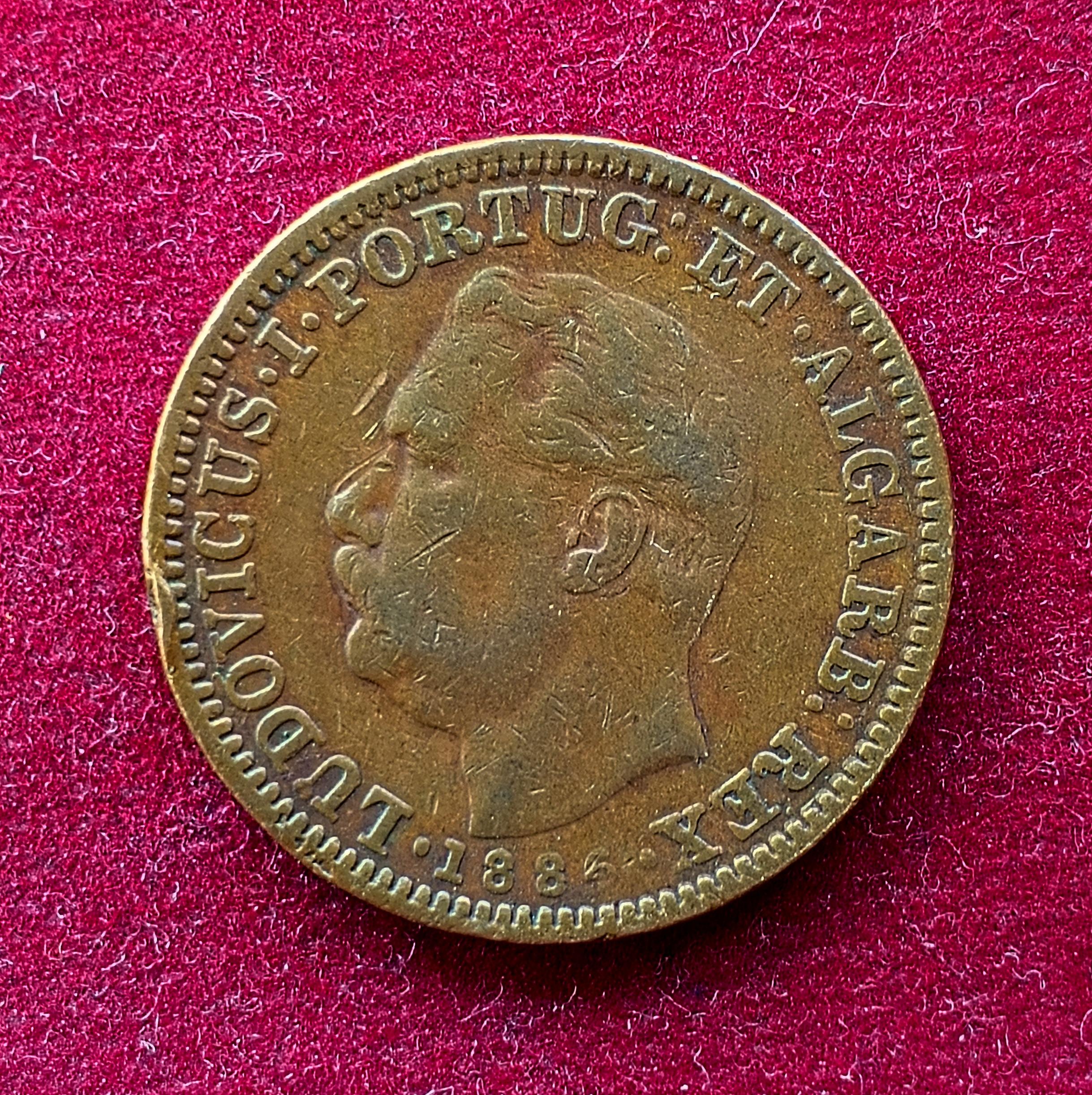 India Portuguese 1/8 Tanga Coin Luiz I 1886 Coin