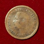 India Portuguese 1/8 Tanga Luiz I 1881 Coin