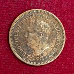 India Portuguese 1/8 Tanga Luiz I 1881 Coin