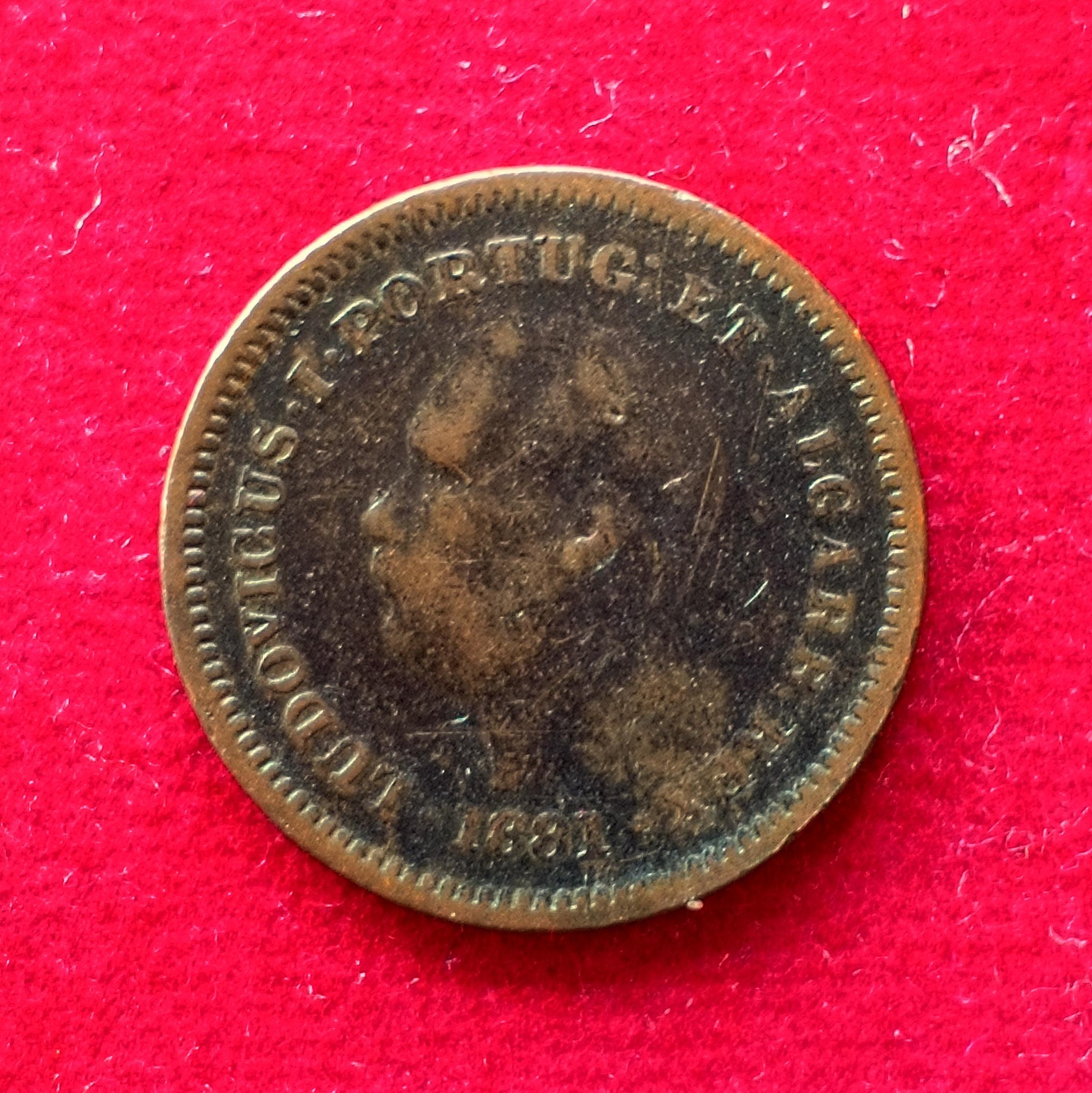 India Portuguese 1/8 Tanga Luiz I 1881 Coin