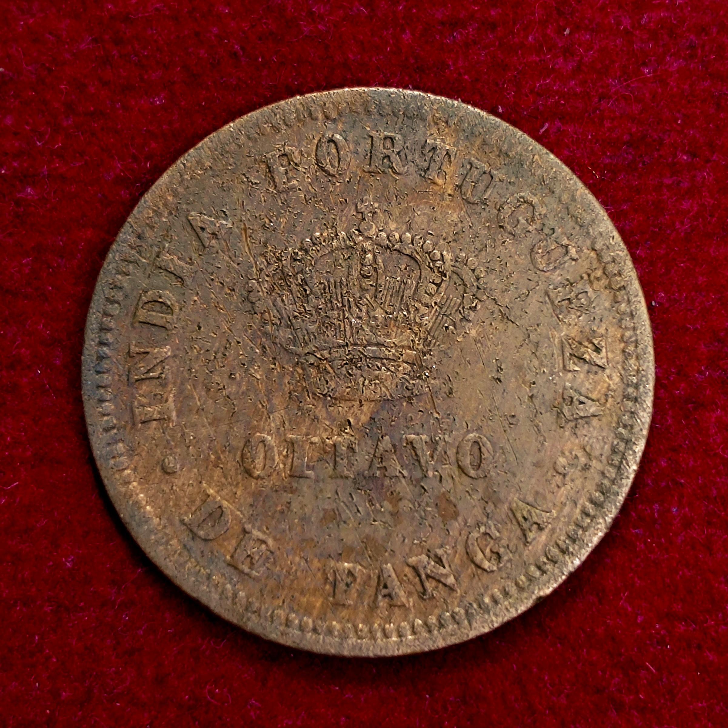 India Portuguese 1/8 Tanga Luiz I 1884 Coin