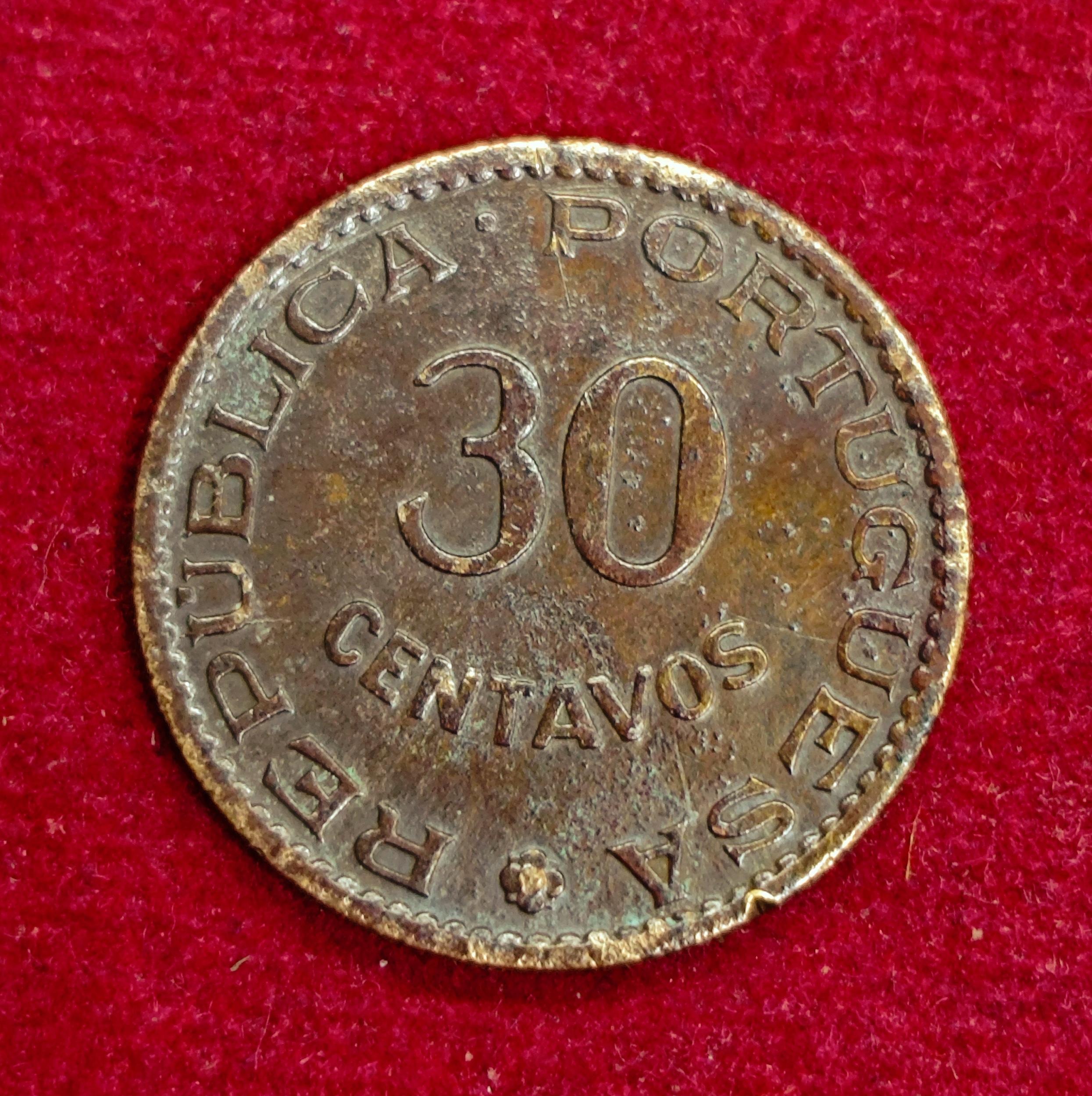 India Portuguese 30 Centavos 1958 Coin