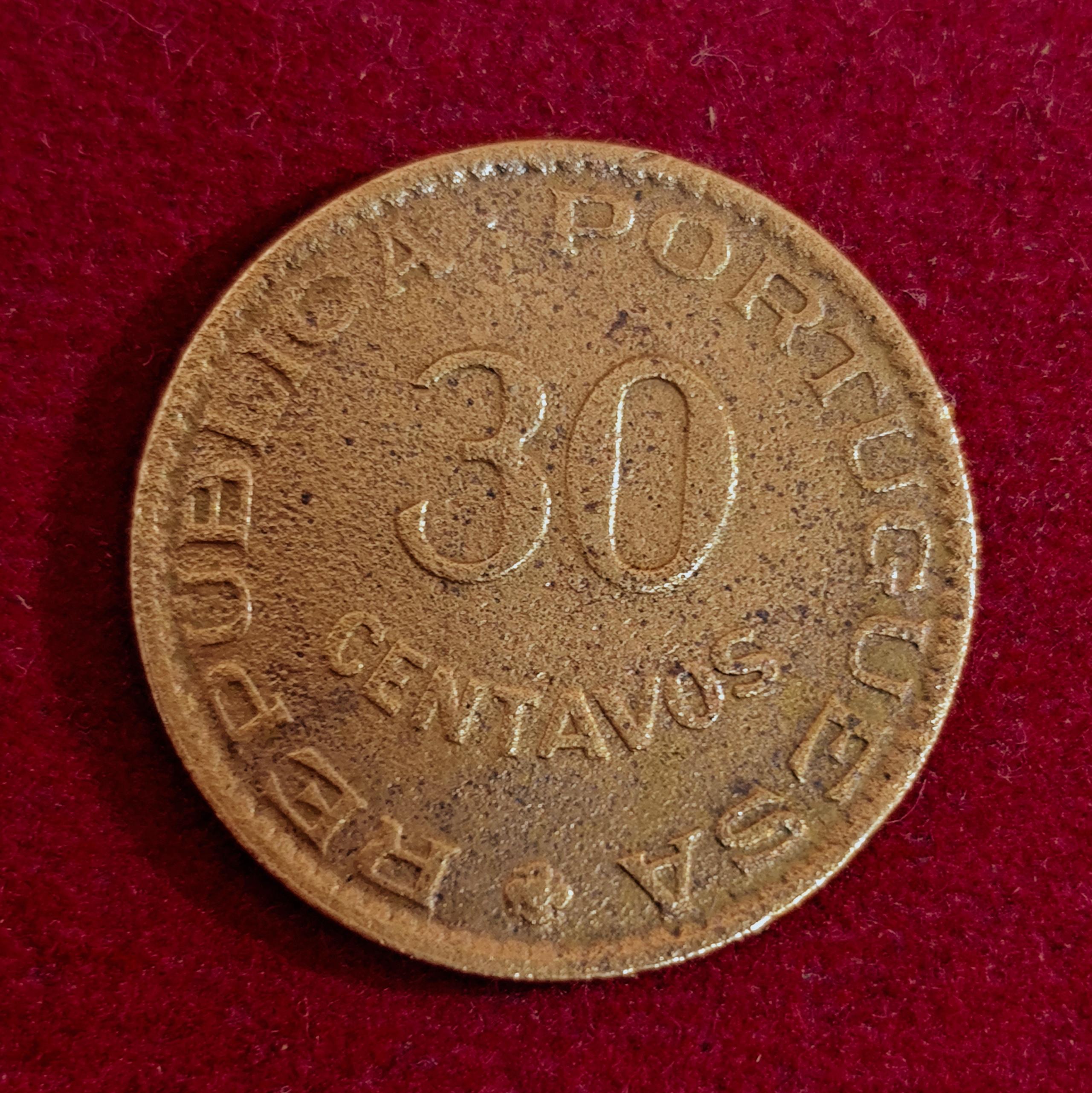 India Portuguese 30 Centavos 1958 Coin