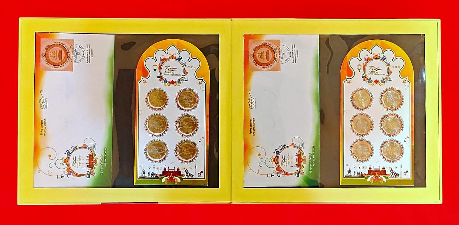 India Post Special Collectible Set – Azadi Ka Amrit Mahotsav Two FDC & 6 Coins Two Set