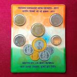 Indian Coinage New Series 2011 Small Pack of 5 Coins Set (Rs.10, Rs.5, Rs.2, Re.1, Paise 50)