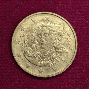 Italy 10 Euro Cent 2nd map 2002 Coin